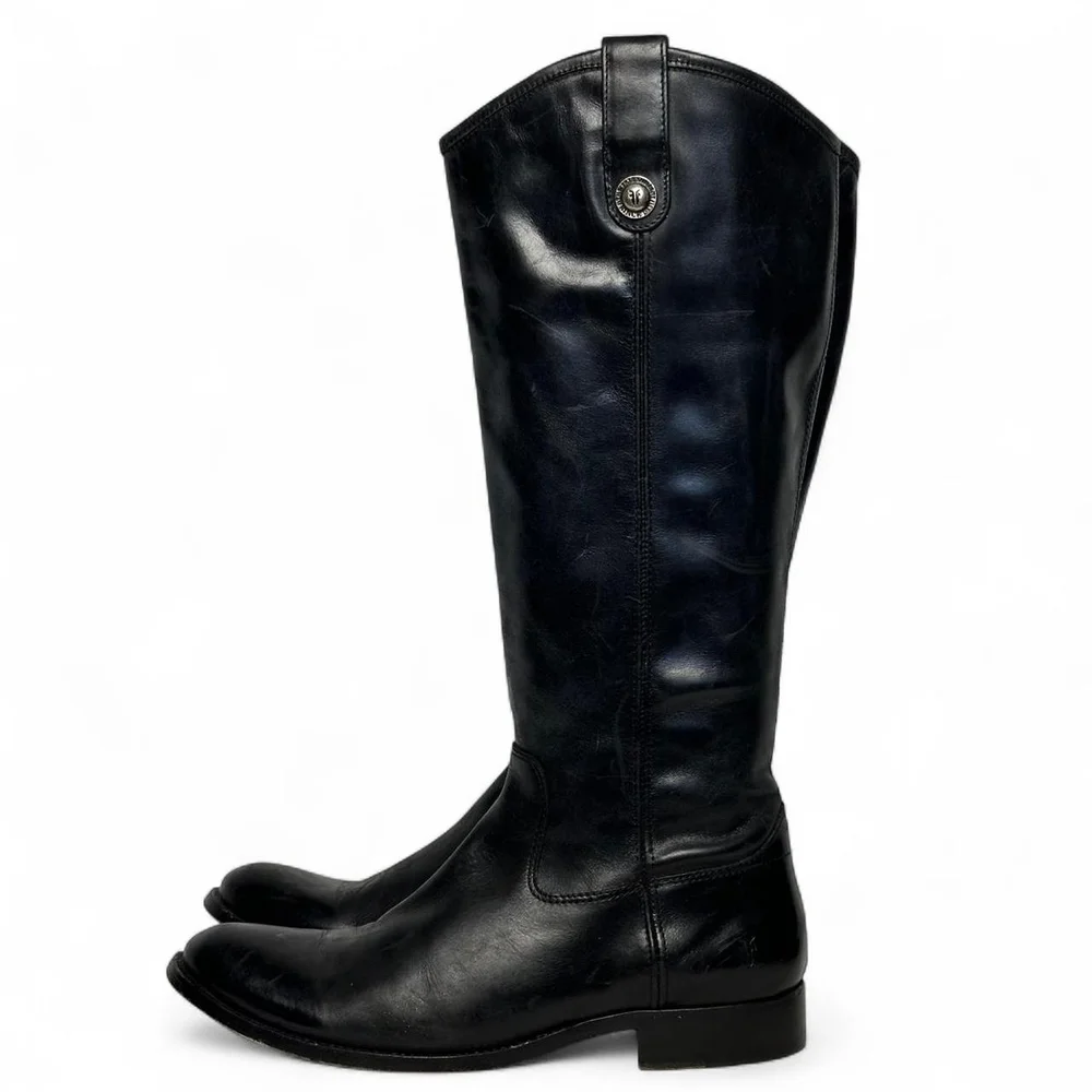 Black Leather Riding Boots - Picture 1 of 8